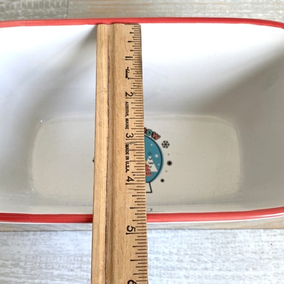 Hello Kitty Christmas Loaf Baking Pan Ceramic 9"x5" Sanrio Let it Snow Ornaments - Picture 9 of 9